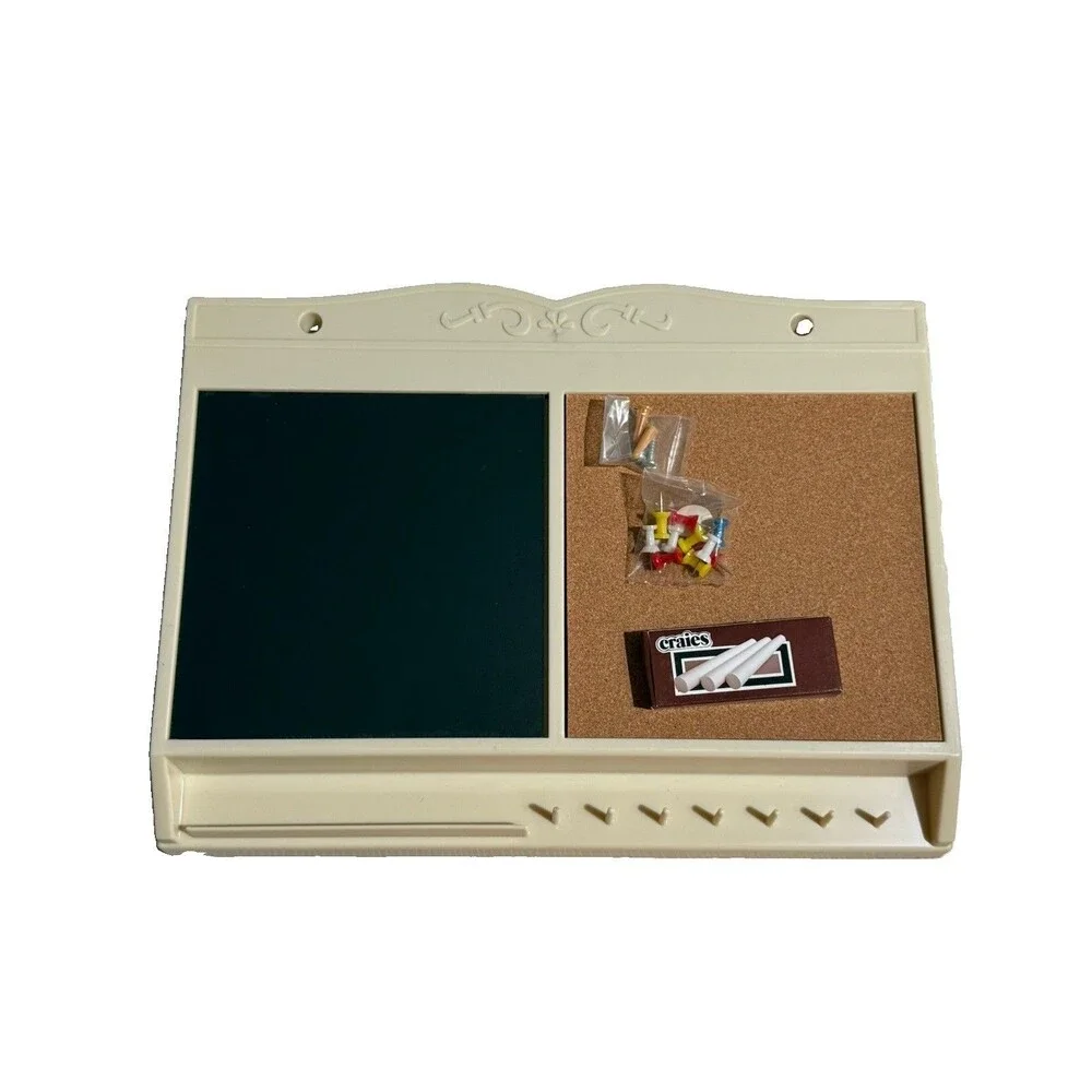 Vintage MCM Style 1985 Note Minder Chalk And Cork board Combo New In Box